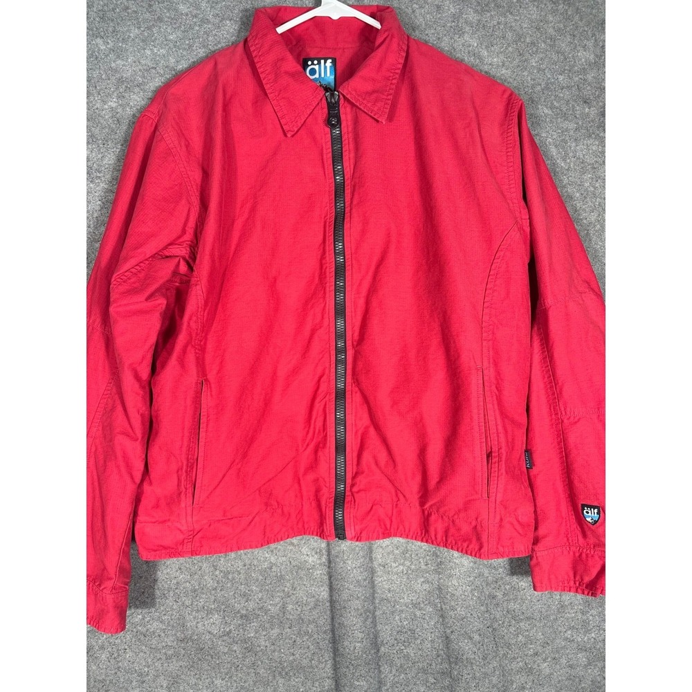 Alf Clothing Kuhl Mens Large Red Kuhldry Full Zip Lightweight Jacket Outdoor
